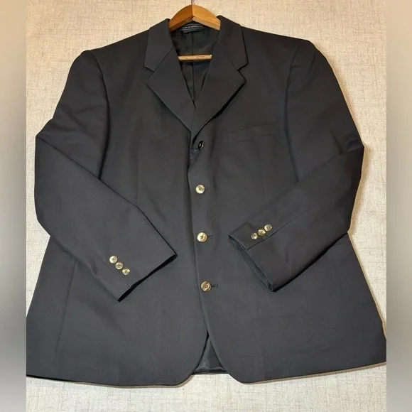 von furstenberg black men’s dinner jacket suit blazer coat w/metal buttons. 46R - Picture 8 of 15